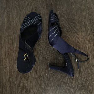 Midnight blue slingbacks